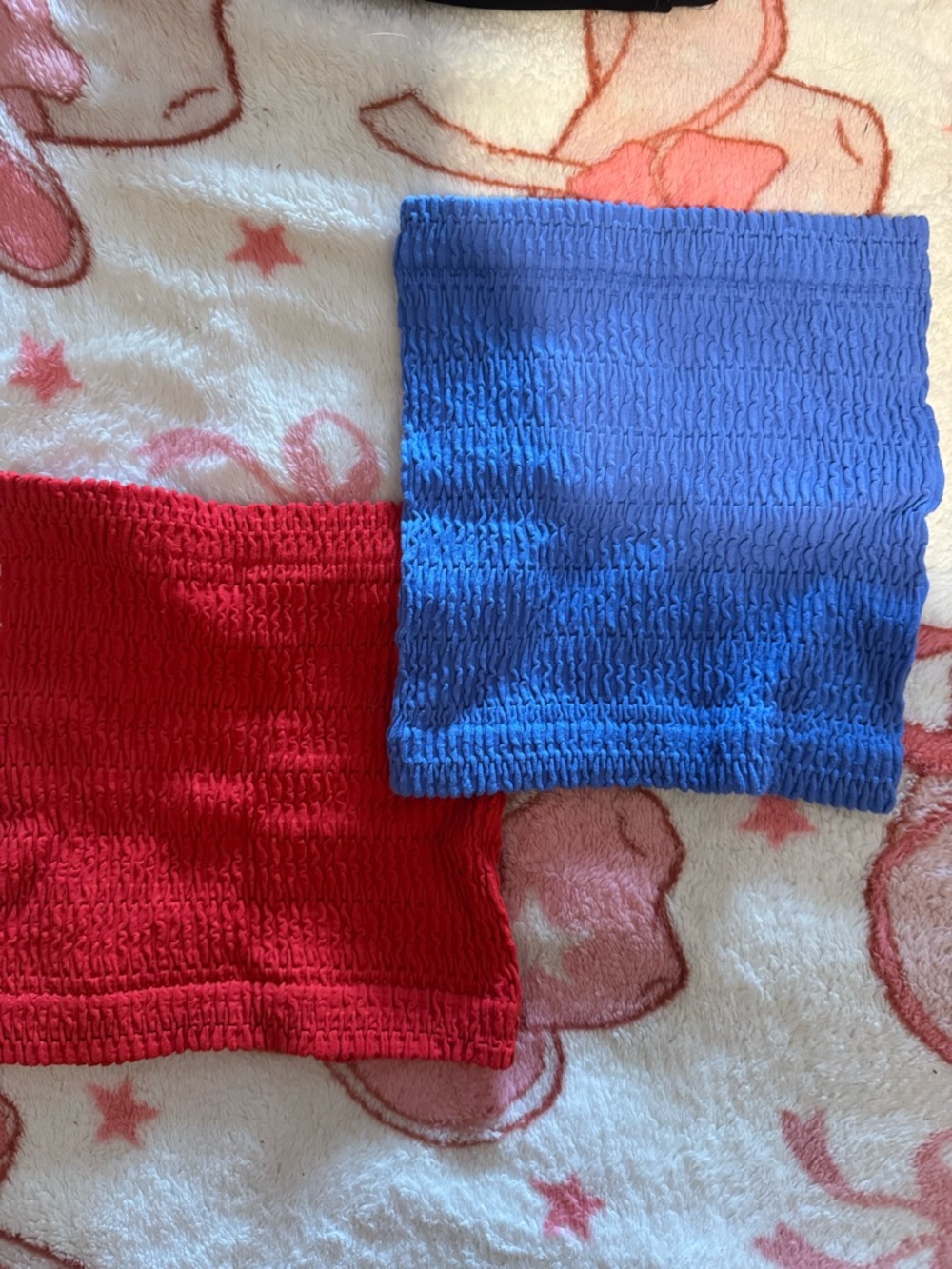 No Boundaries Red & Blue Smocked Tube Tops